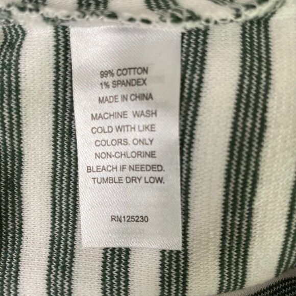CALI BE Nordstrom Pullover Sweater Green White Stripe Peekaboo Hem SZ S NWT - Picture 8 of 9